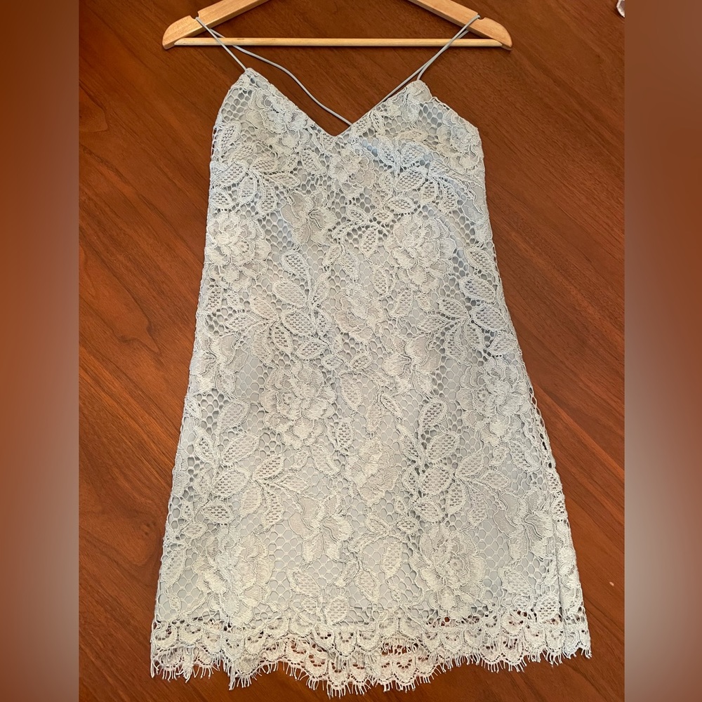 Light Blue Lace Mini Dress